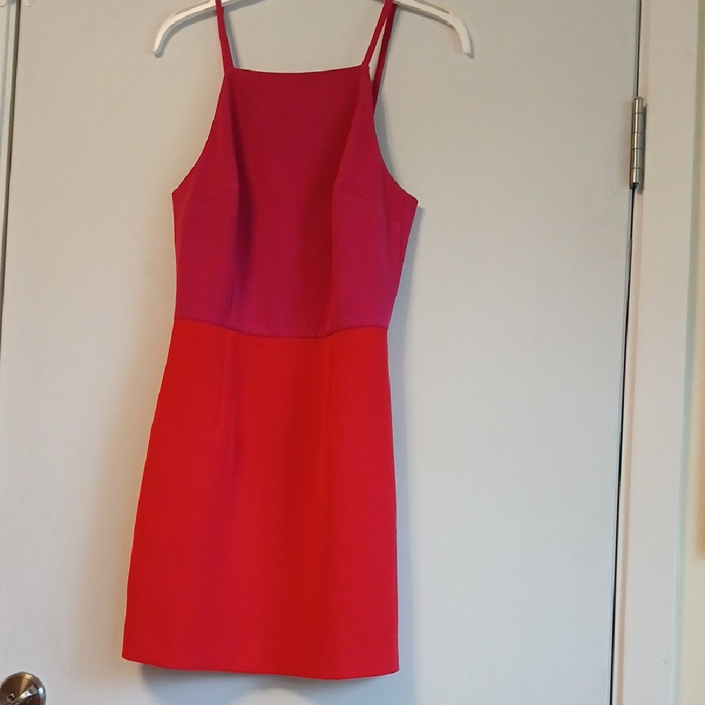 French Connection Red Halter Sheath Mini Dress